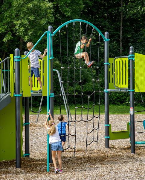 Children playing on Climbing Wall
