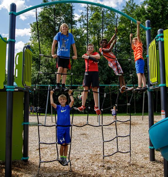 Boys hanging out on Climbing Wall