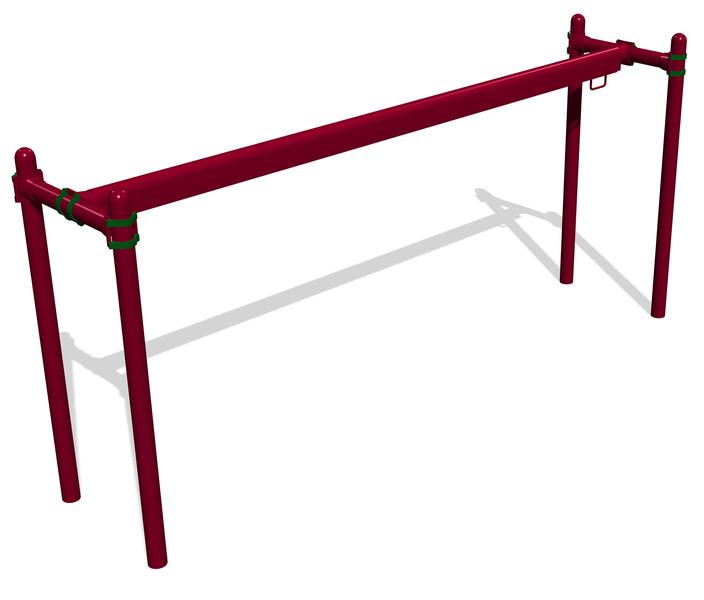 3D render of an 18-foot, red playground track ride