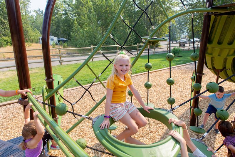 Girl sitting and smiling