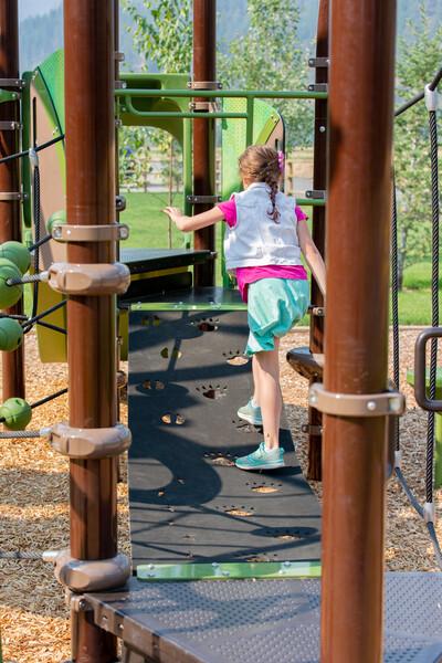 Girl walking along ramp