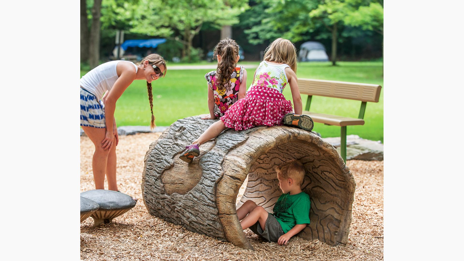 Play Naturally Log Crawl Playground Tunnel