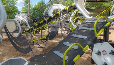 Ramp and netting detail in 5-12 Hedra playground