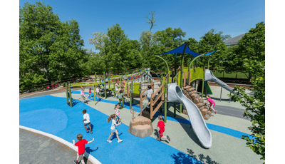 Key Elementary School, Washington, DC.  Evos® playsystem and the PlayBooster® playstructure, plus a number of nature-inspired components.