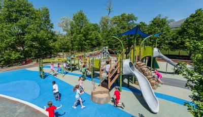 Key Elementary School, Washington, DC.  Evos® playsystem and the PlayBooster® playstructure, plus a number of nature-inspired components.