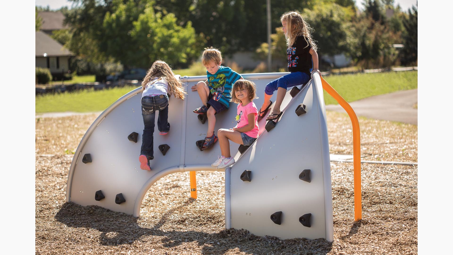 small playground climbing boulders in