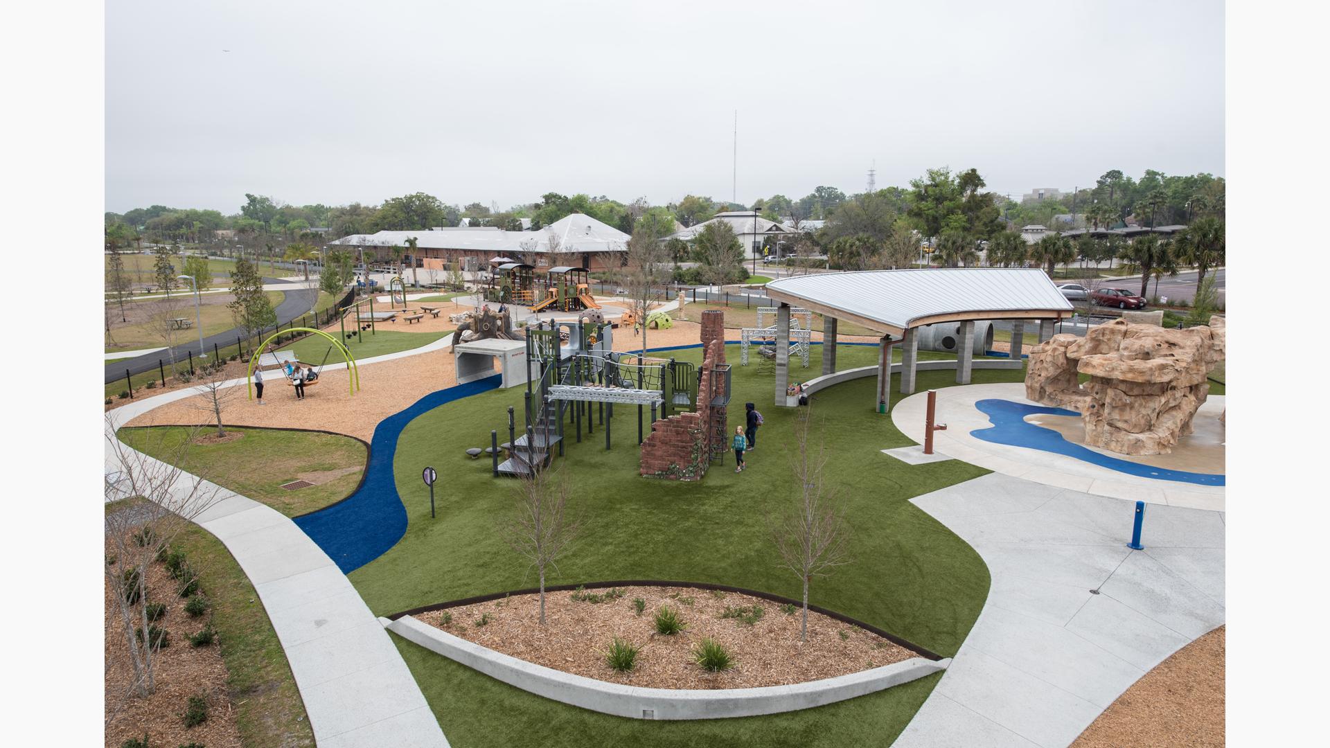 Custom playground at Depot Park in Gainesville, Fla