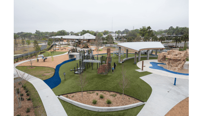 Custom playground at Depot Park in Gainesville, Fla