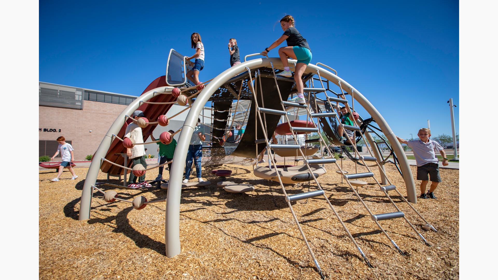 Legacy Sports Bell Bank Park Playground Climbing Net Fun