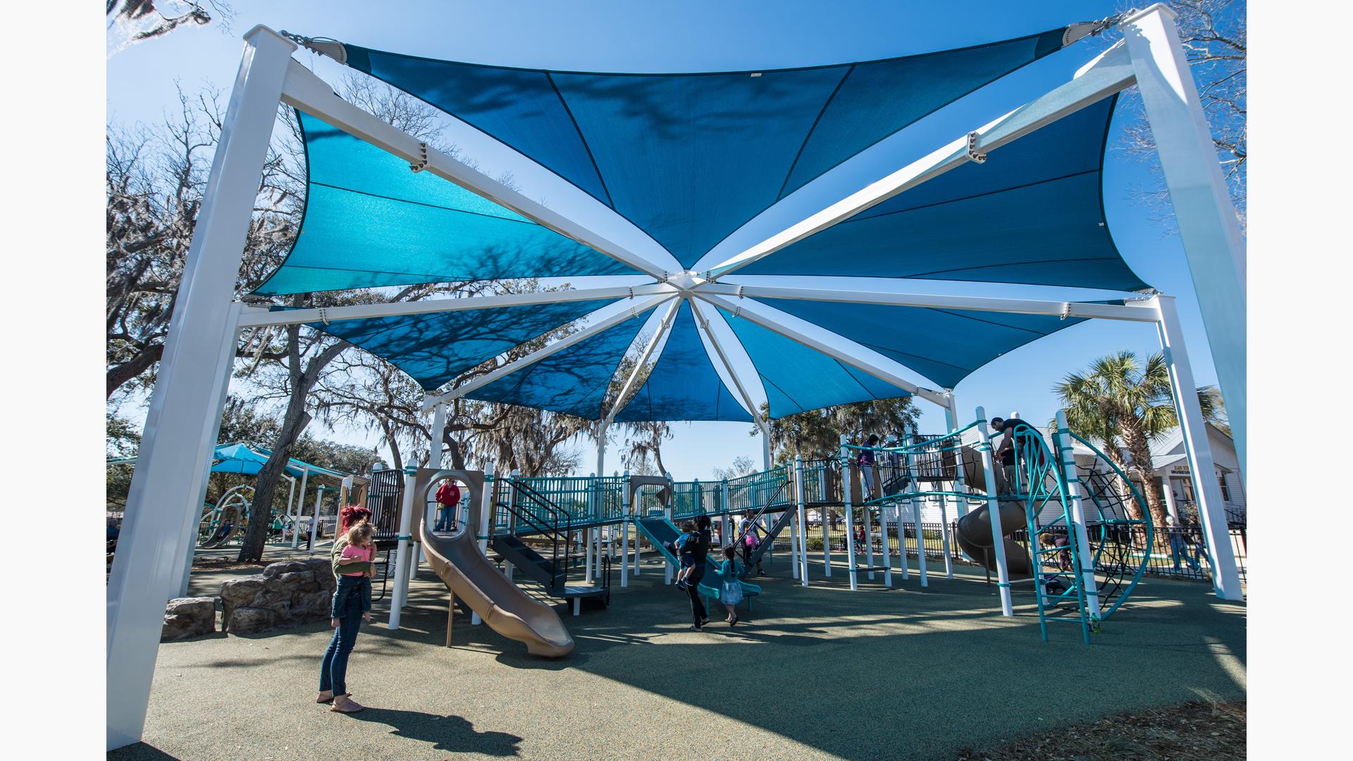 Fitness becomes fun in this workout/playground at Sims Park.