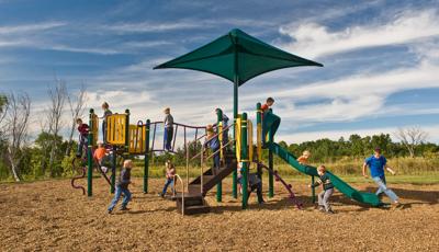 PlayBooster structure for kids 5-12 with CoolTopper shade system on top.