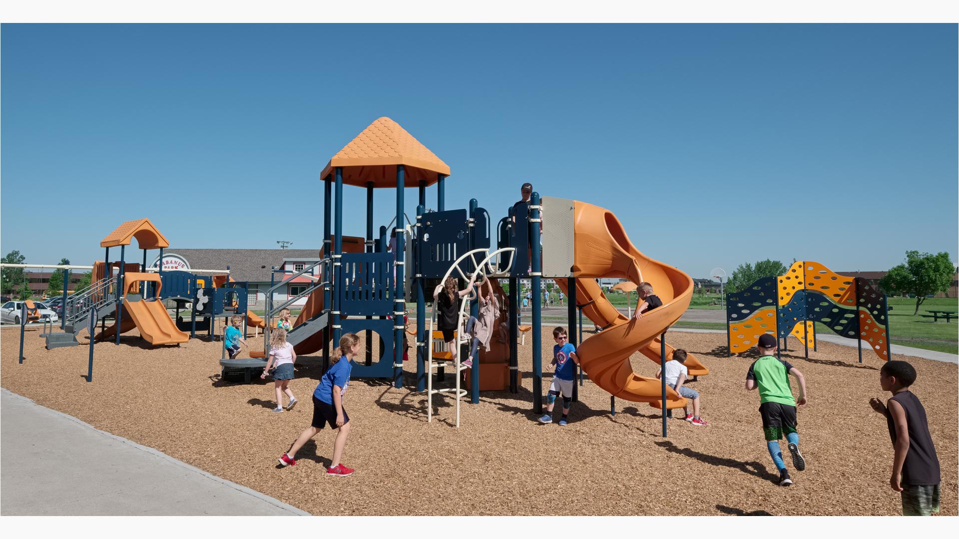 Children playing on PlayBooster play structure.