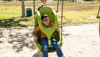 The Molded Bucket Seat with Harness and Chains for Ages 5 to 12 is a great swing seat option for all abilities