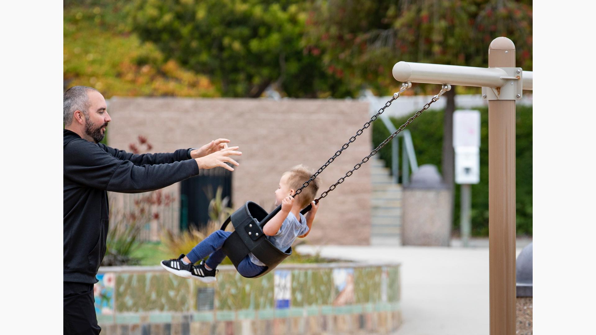 Toddler Swings - Angled Chains & Two Full Bucket Seats