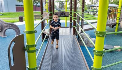 Child walking on ramp