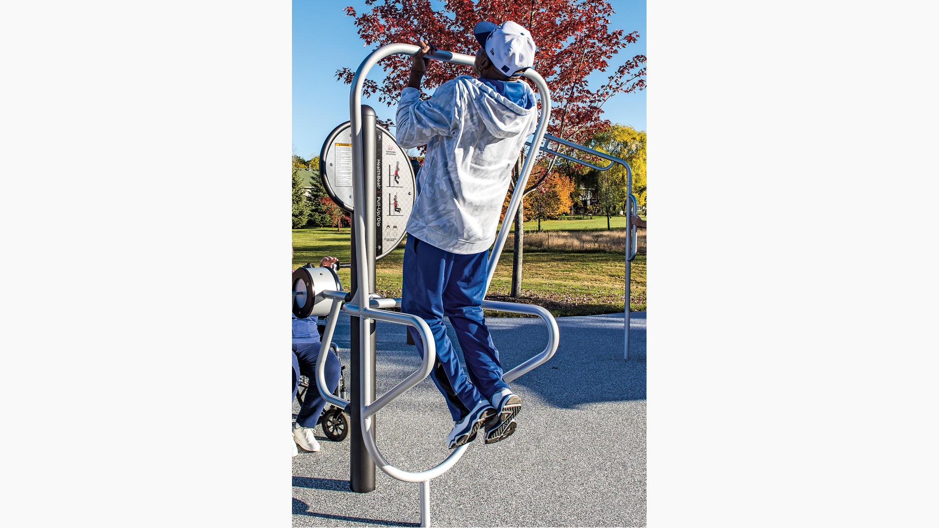 Outdoor pullup and online dip station