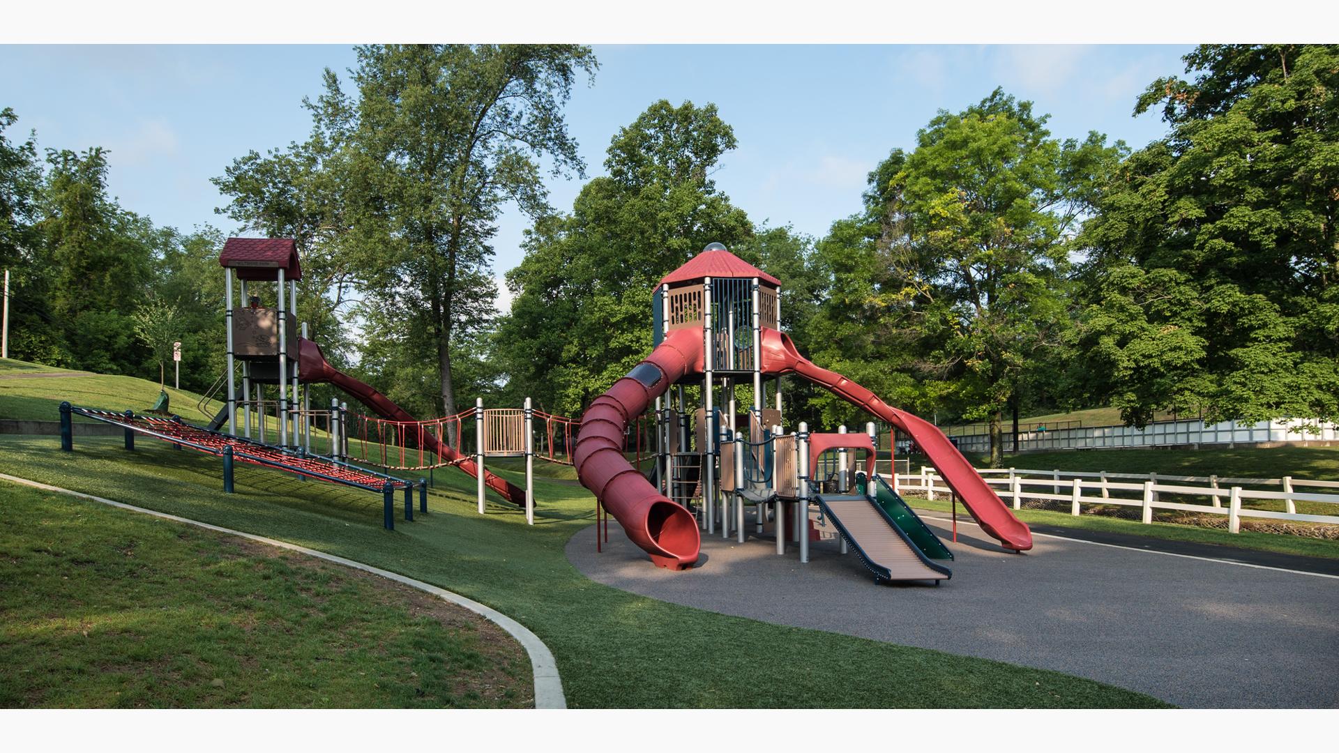 Untouched PlayBooster playground with a plethora of climbers and playground activities to thrill kids.