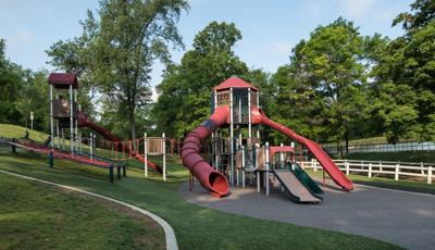 Untouched PlayBooster playground with a plethora of climbers and playground activities to thrill kids.