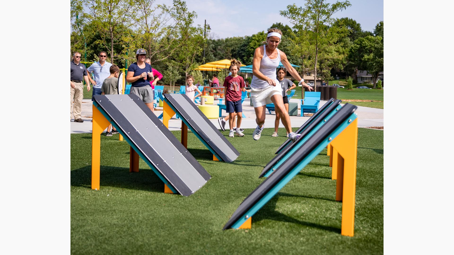 Hanging Ninja Balls, Kids Climbing Panel