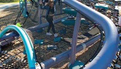 Children playing inside Quantis™ netplay concept playground