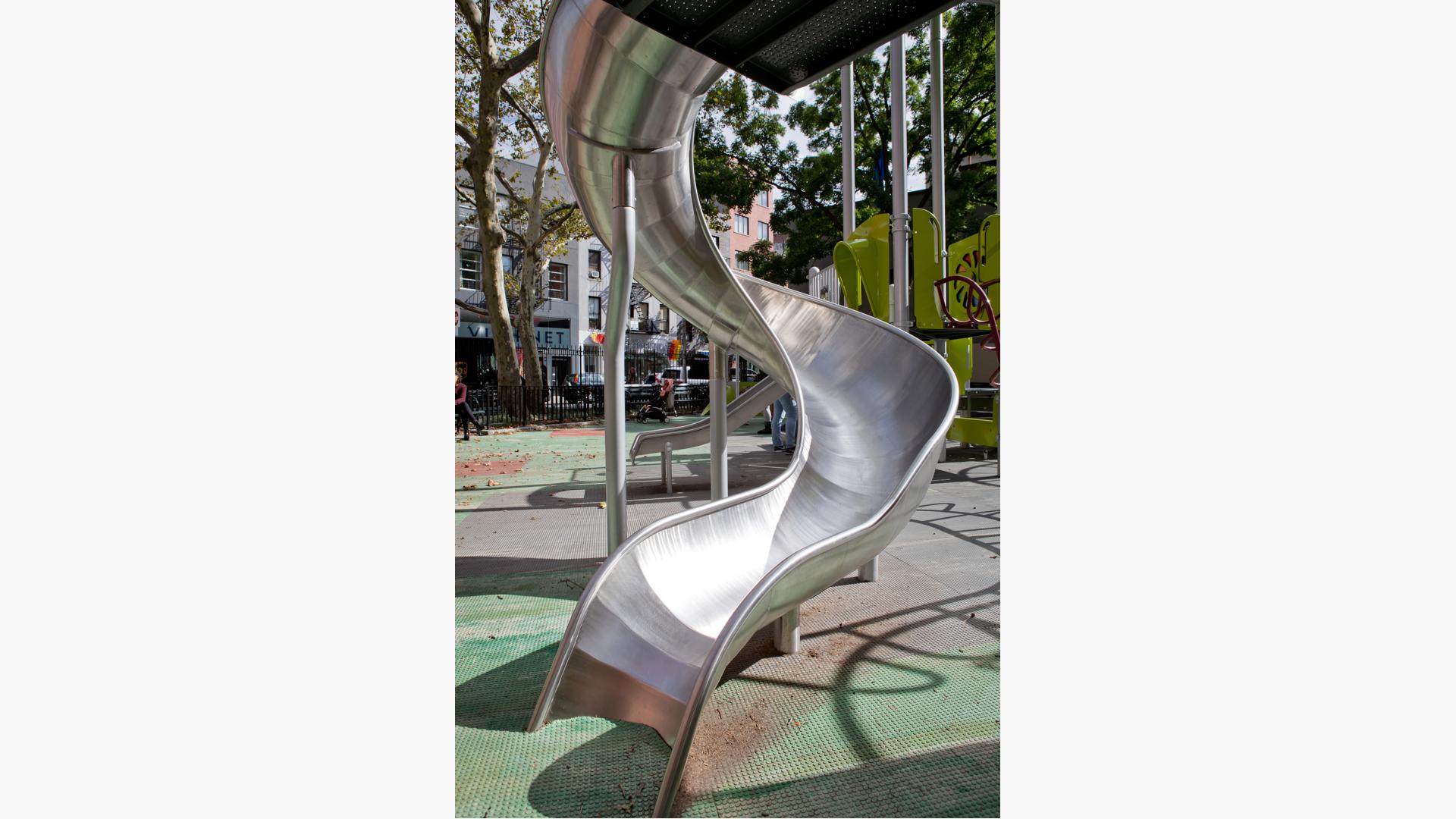 Metal deals playground slide