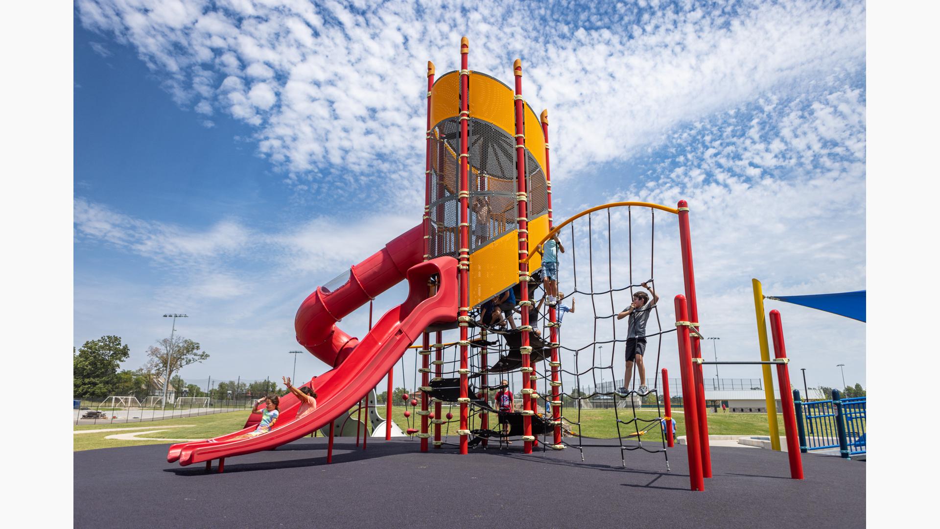 Mt. Hebron Park Sprawling playground for all ages covered with