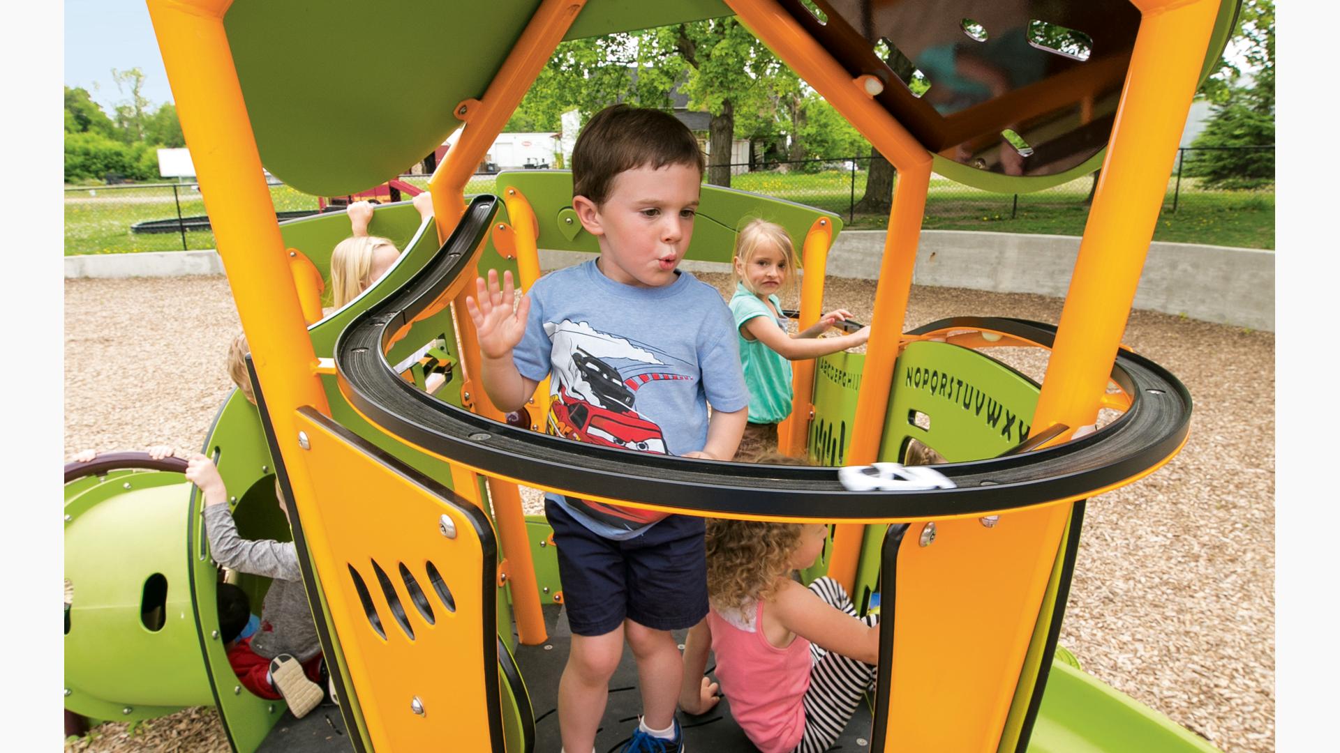 Landscape Structures Inc. with another brand new way to play! The Smart  Play Sprig provides younger children with multiple ways to play. Kids ages  2 to 5