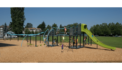 Linwood Park Langley, BC featuring PlayBooster® Netplex® play structure and The ZipKrooz®