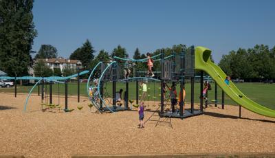 Linwood Park Langley, BC featuring PlayBooster® Netplex® play structure and The ZipKrooz®