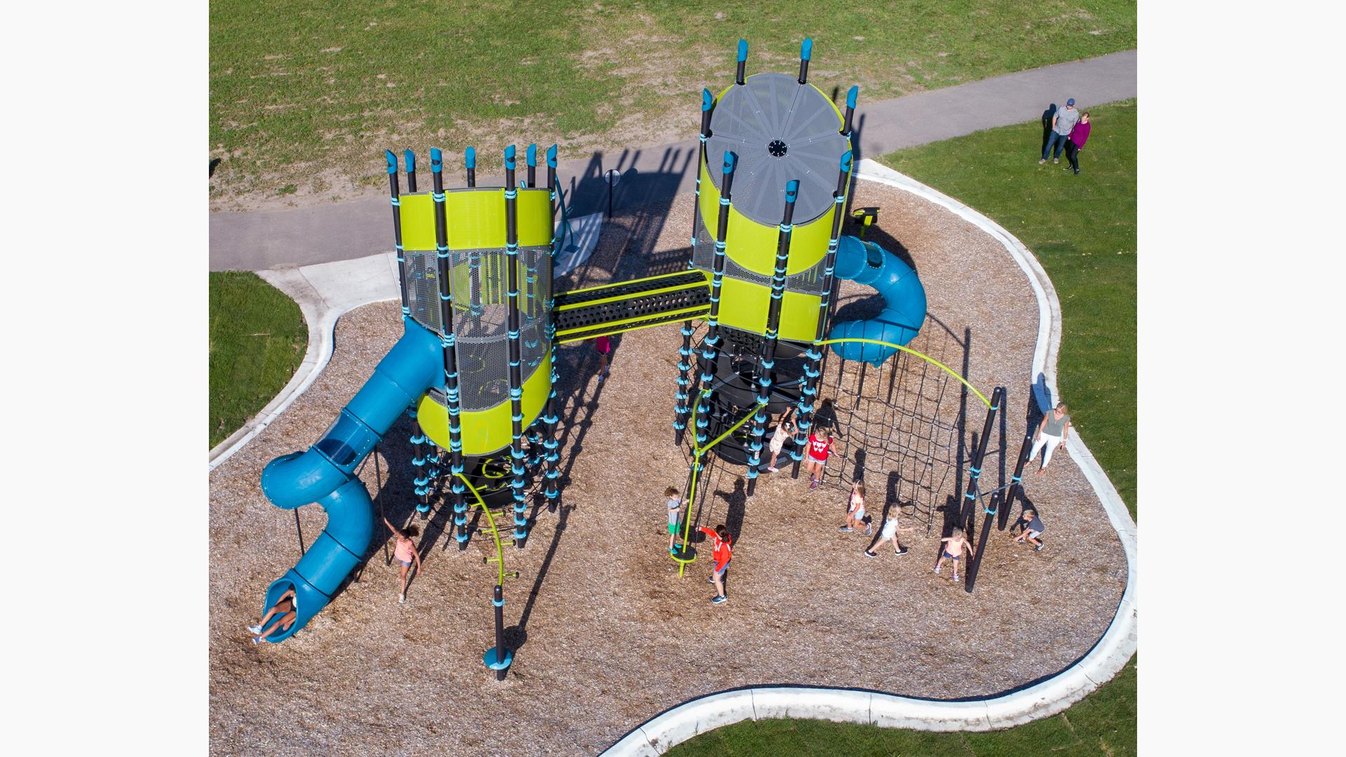 Super Netplex® Double 12' x 12' Playground Towers