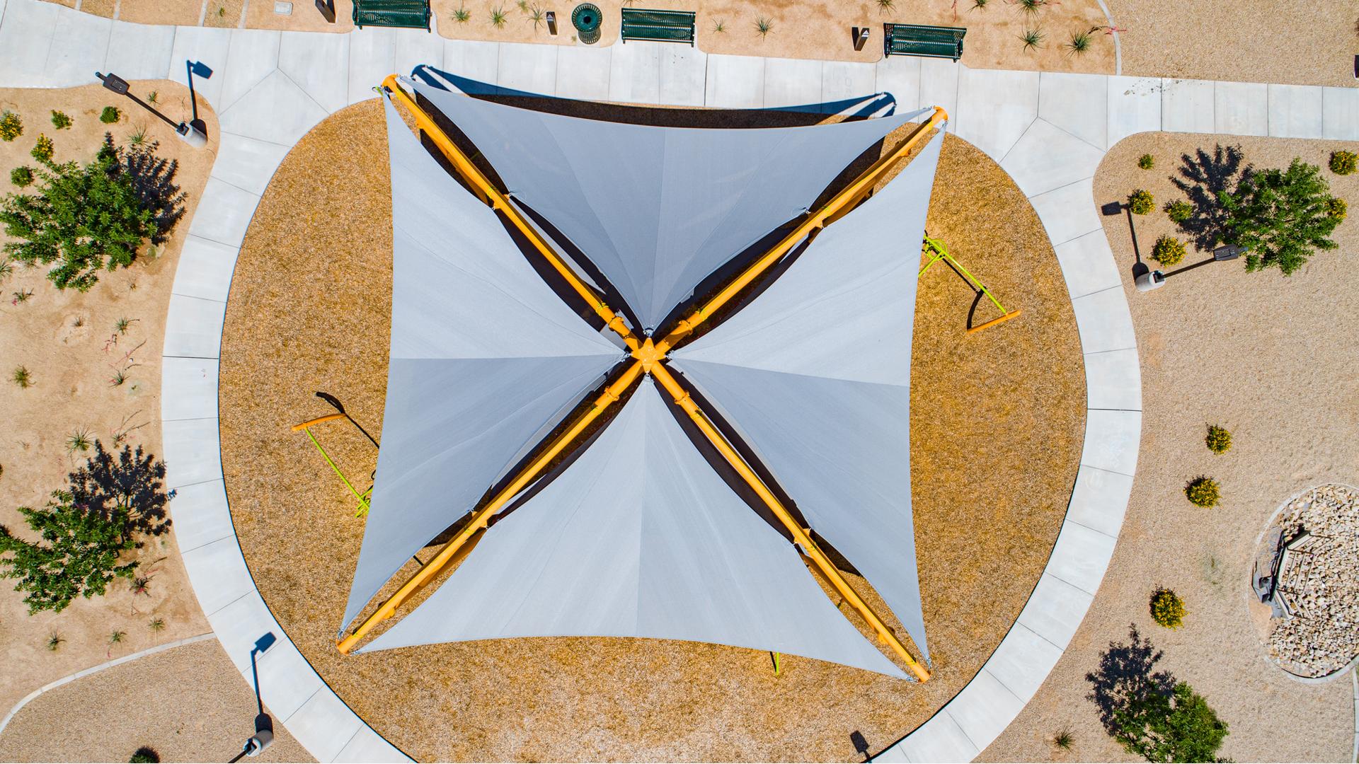 Aerial of shade at Las Brisas Homes