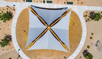 Aerial of shade at Las Brisas Homes