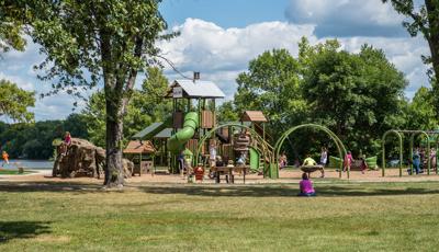 Orono Park, Elk River, MN features a  tower tree house as the main play structure.  In addition, there are nature-inspired rock climbers, swings, spinners and more. The park also includes the HealthBeat® outdoor fitness system for parents.