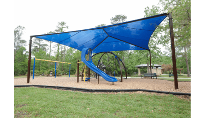 Shade covering Evos playground at Sam Smith Memorial Park.