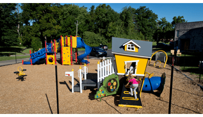 Old Bethel United Methodist Church
Indianapolis, IN.  AKABOOM!-built playground, features a PlayBooster® play structure packed with playground climbers, slides and activity panels. Additionally, Loft--part of the Smart Play® family--delivers climbers, tunnels, slides and more. Plus, freestanding play components like the Bobble Rider™ and Rhapsody® Warble®.