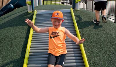 Boy riding Rollerslide