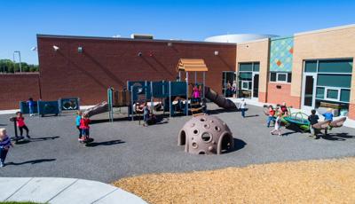 Maize Early Childhood Center, Wichita, KS  includes Loft, a part of the Smart Play® family, Clubhouse, OmniSpin® spinner and Rhapsody® Outdoor Musical Instruments.  The playground also includes a PlayShaper® playstructure, We-saw™, Cozy Dome®, and playground swings.