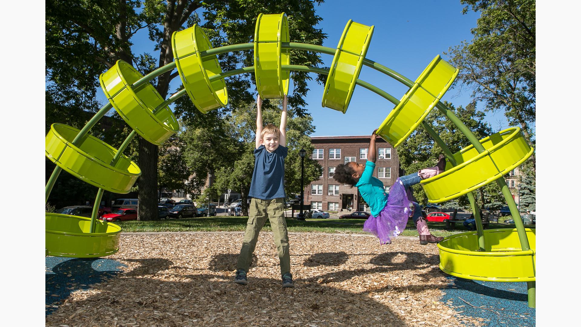 Stevens Square Park - Apple and Worm-themed Playground