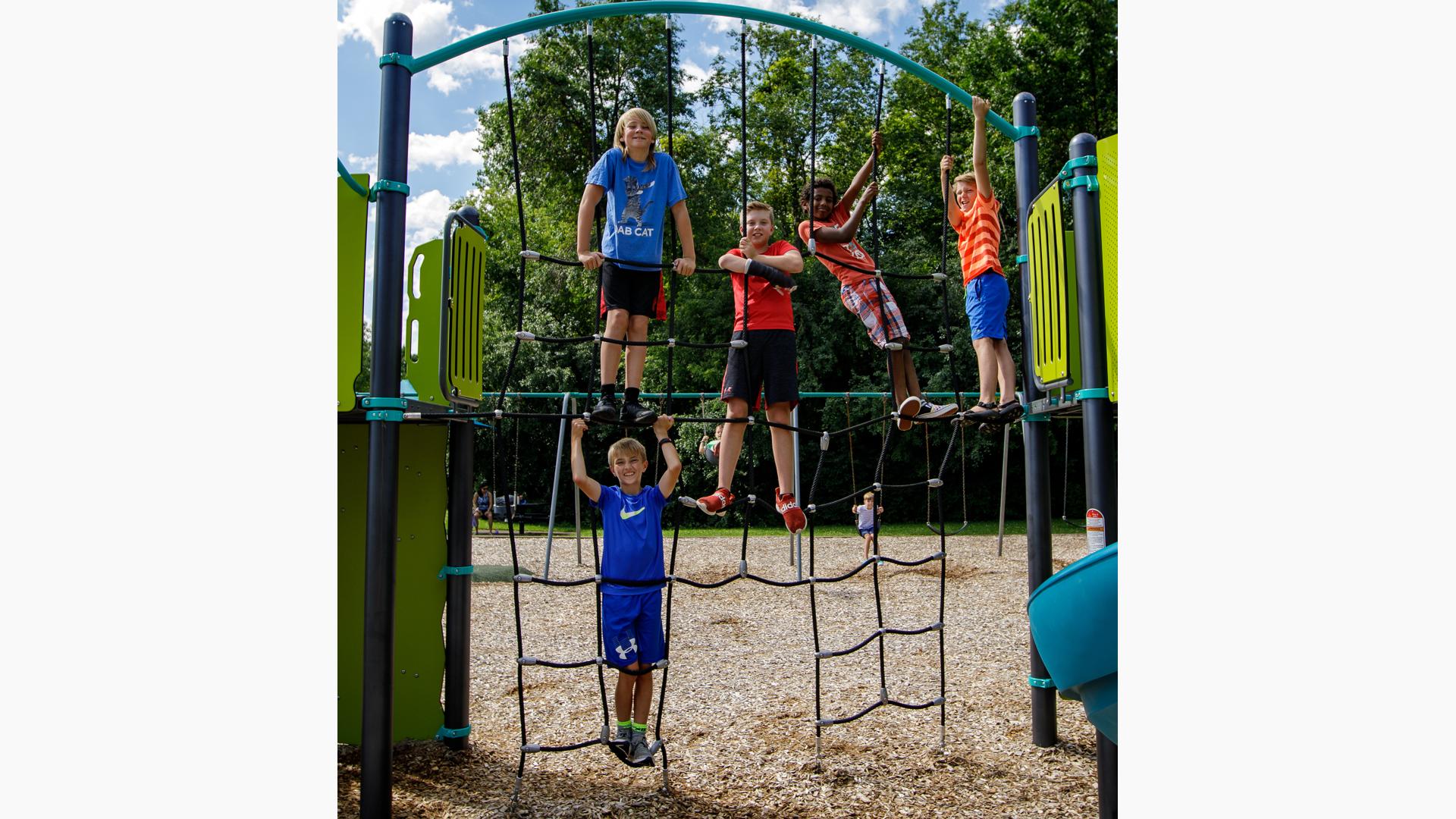 Boys hanging out on Climbing Wall