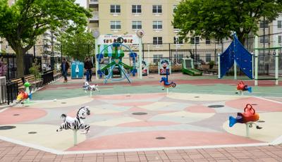 Beach Channel Playground. A carnival fun house themed park