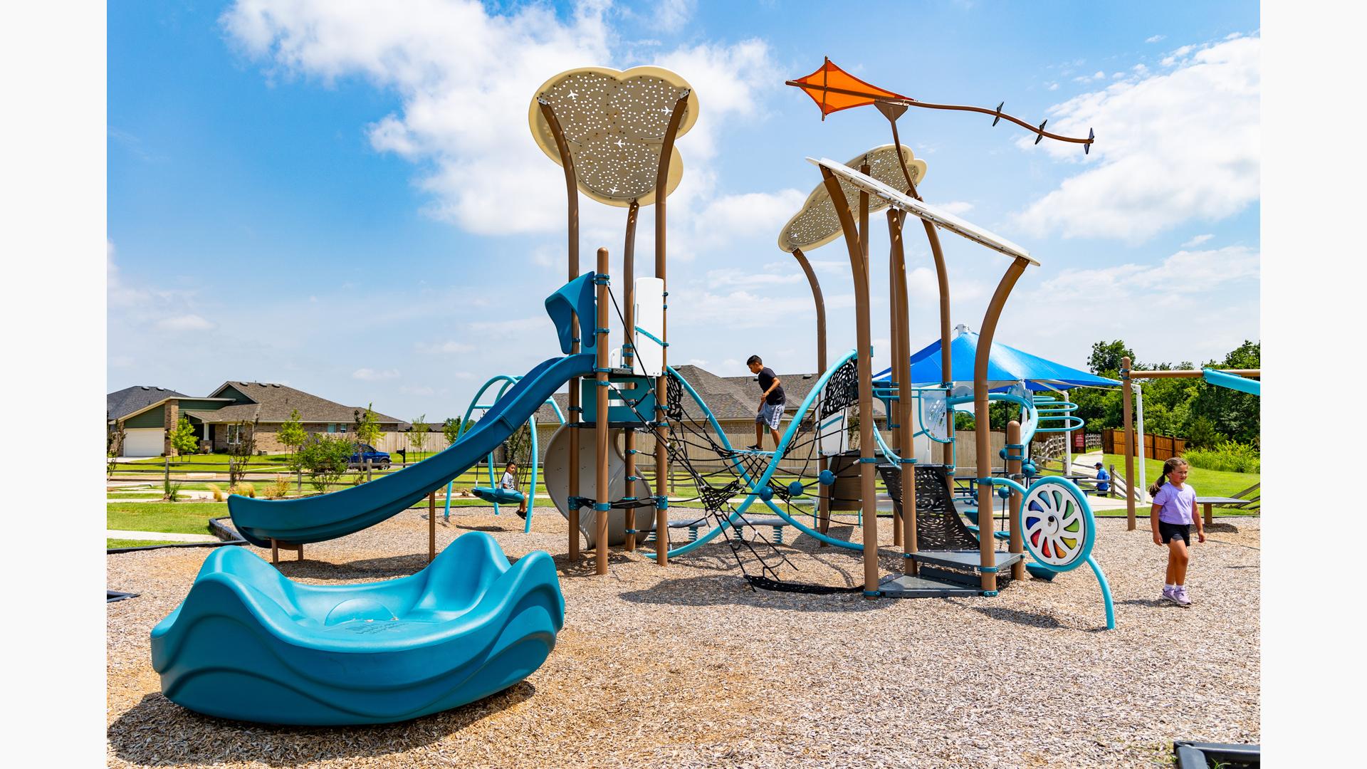 Skyline Park - Whimsical Playground with Water Play Fun!