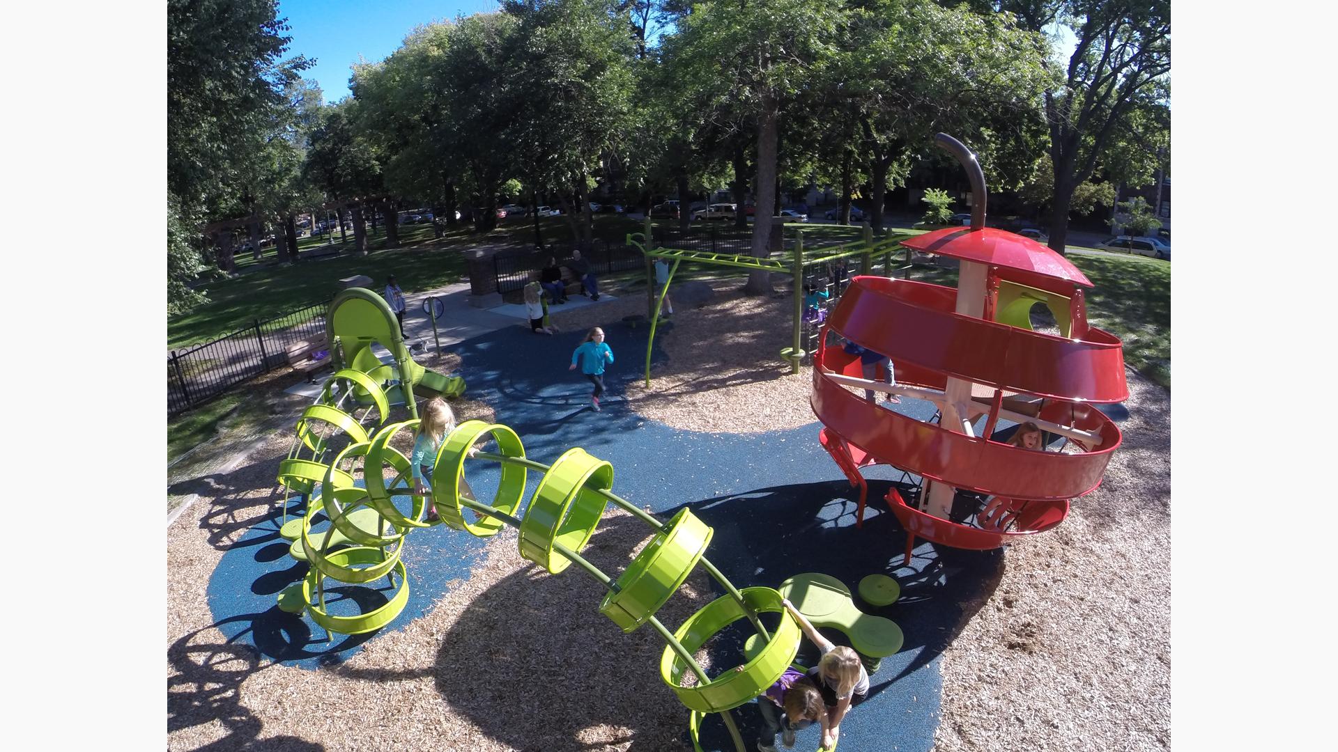 Stevens Square Park - Apple and Worm-themed Playground