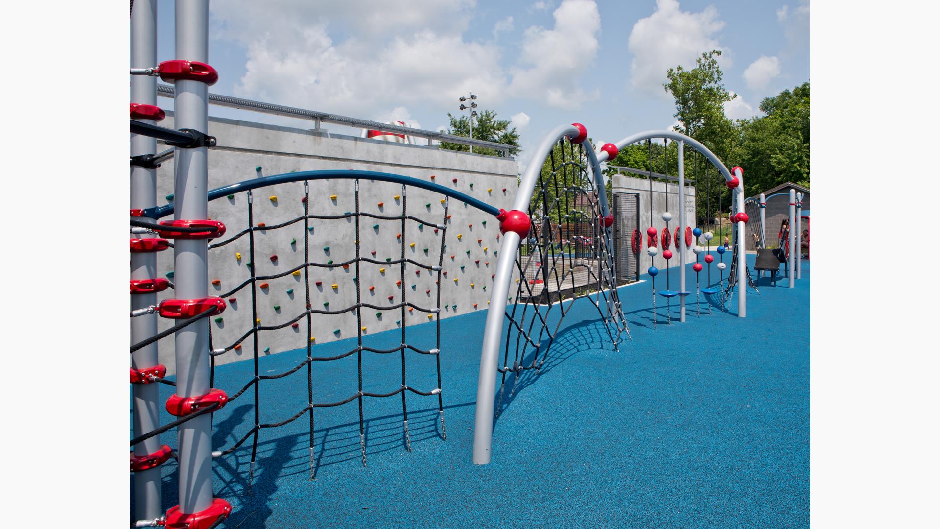 Prairie Creek park detail - Evos smartplay freestanding play Climbing nets