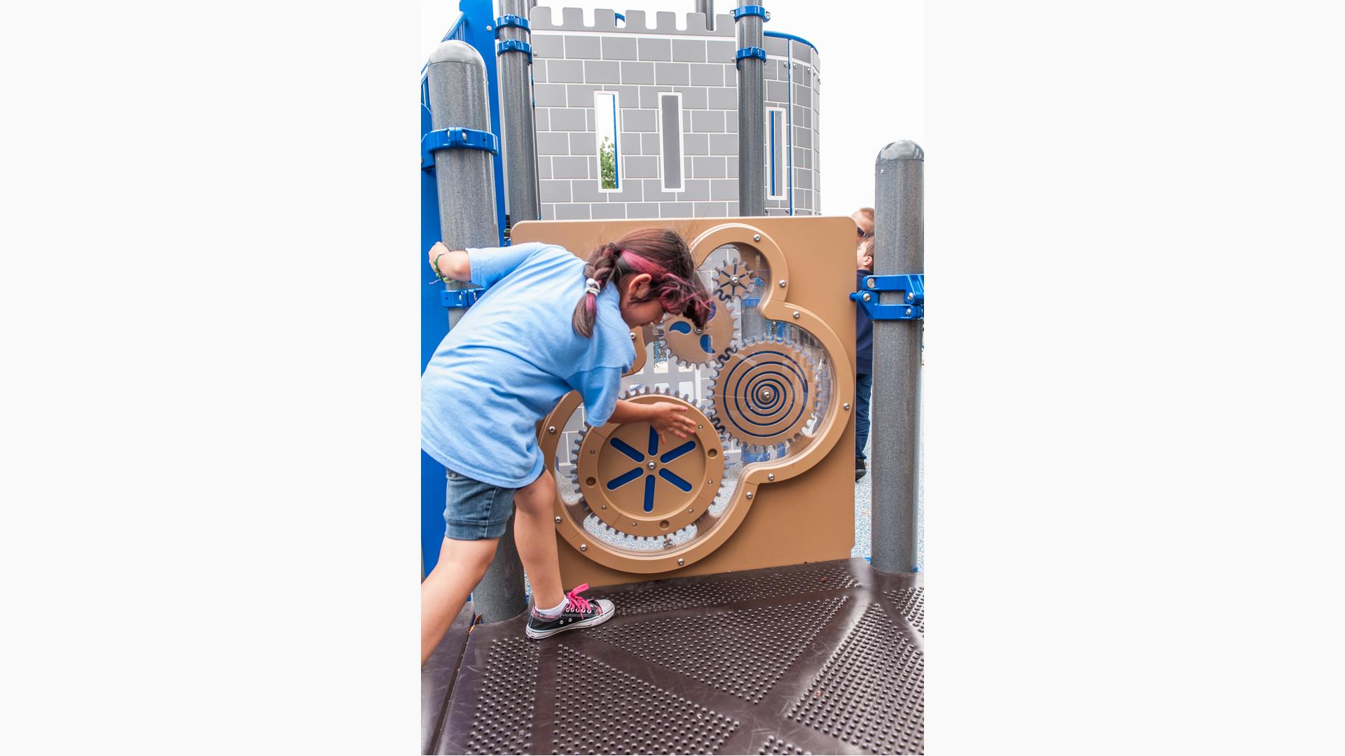Girl using Gear Panel