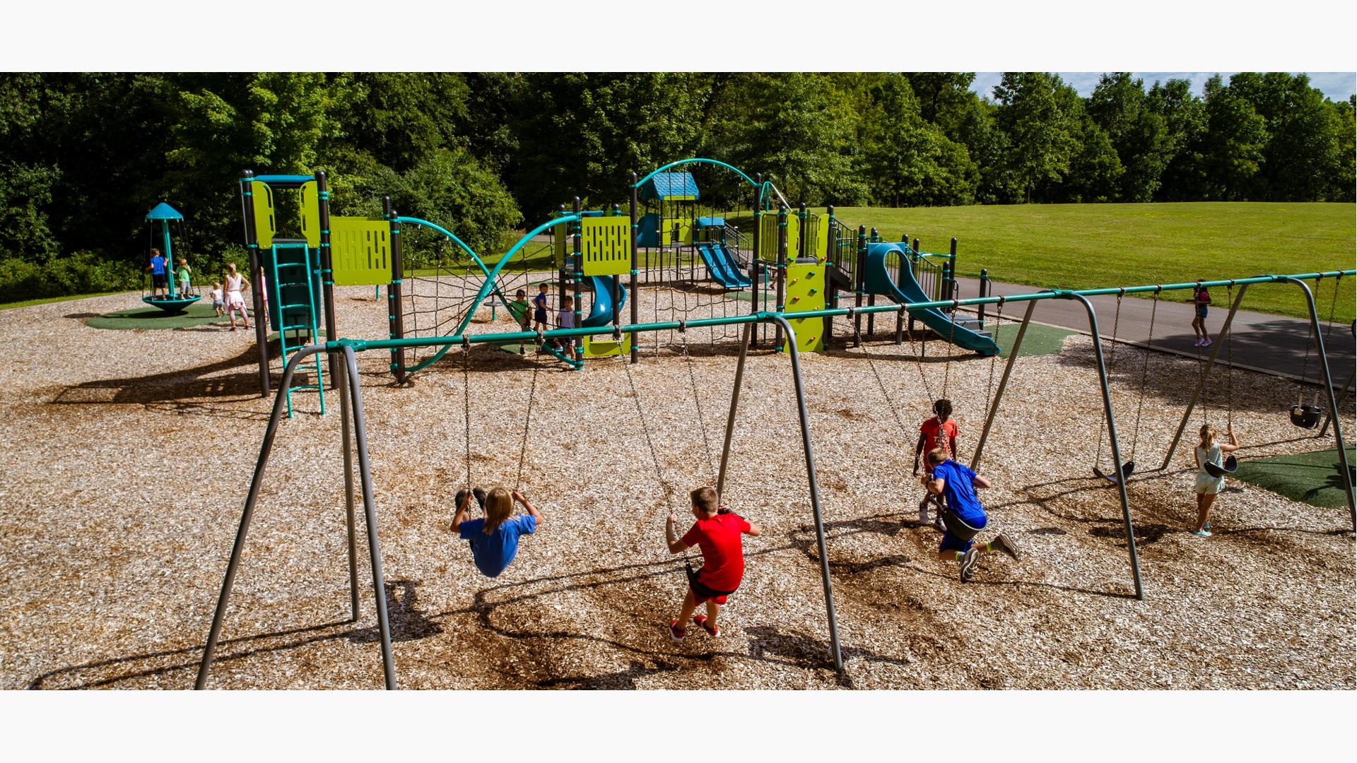 Children on swing set