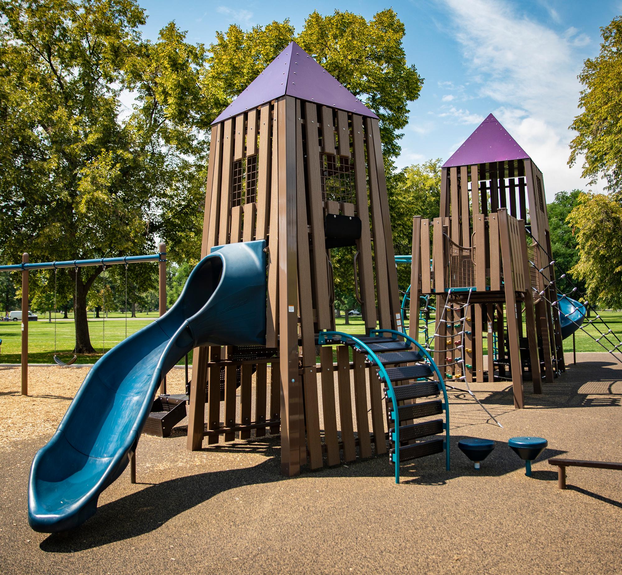 City Park Playground - Fort-like Playground Towers