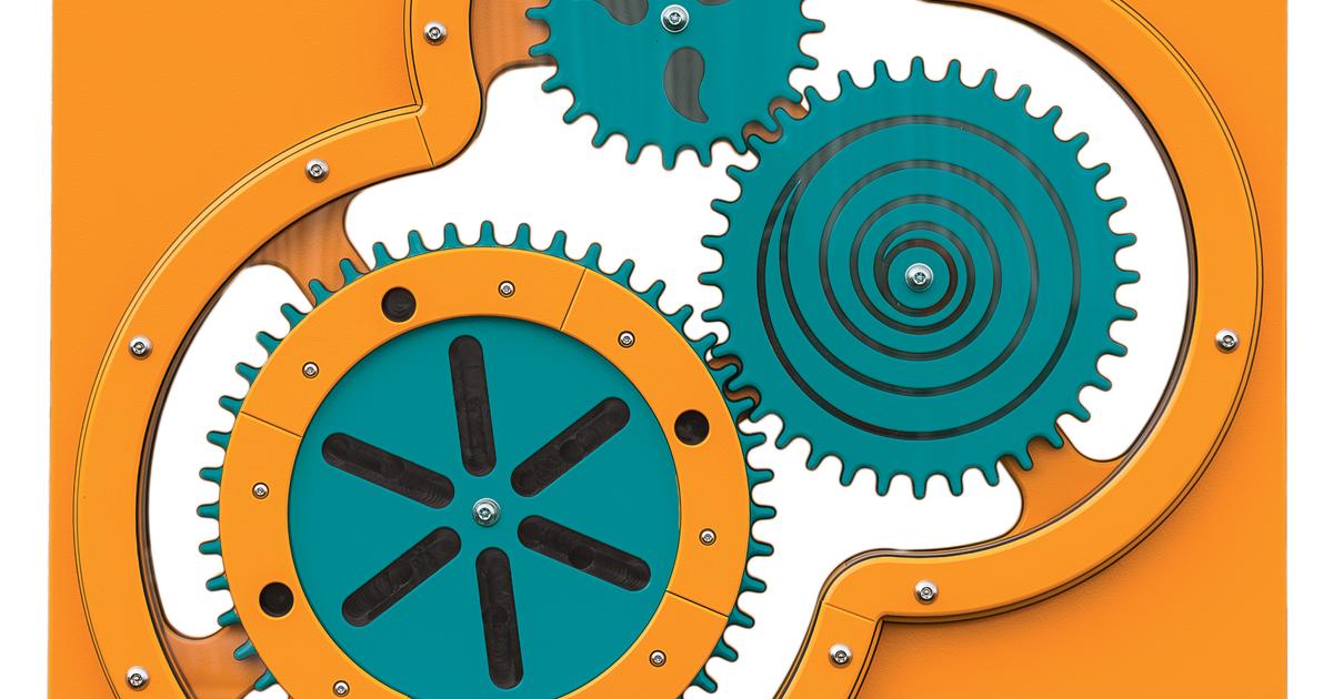 Gear Panel Different Sized Gears Show Cause and Effect