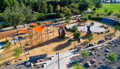 Margaret T. Hance Park is the perfect mixture of adventure and imagination. Kids can fuel their sense of adventure through the various obstacles such as a Rock-Climbing Wall and a SwiggleKnots™ Bridge. A custom ropes course with an integrated SkyWays®