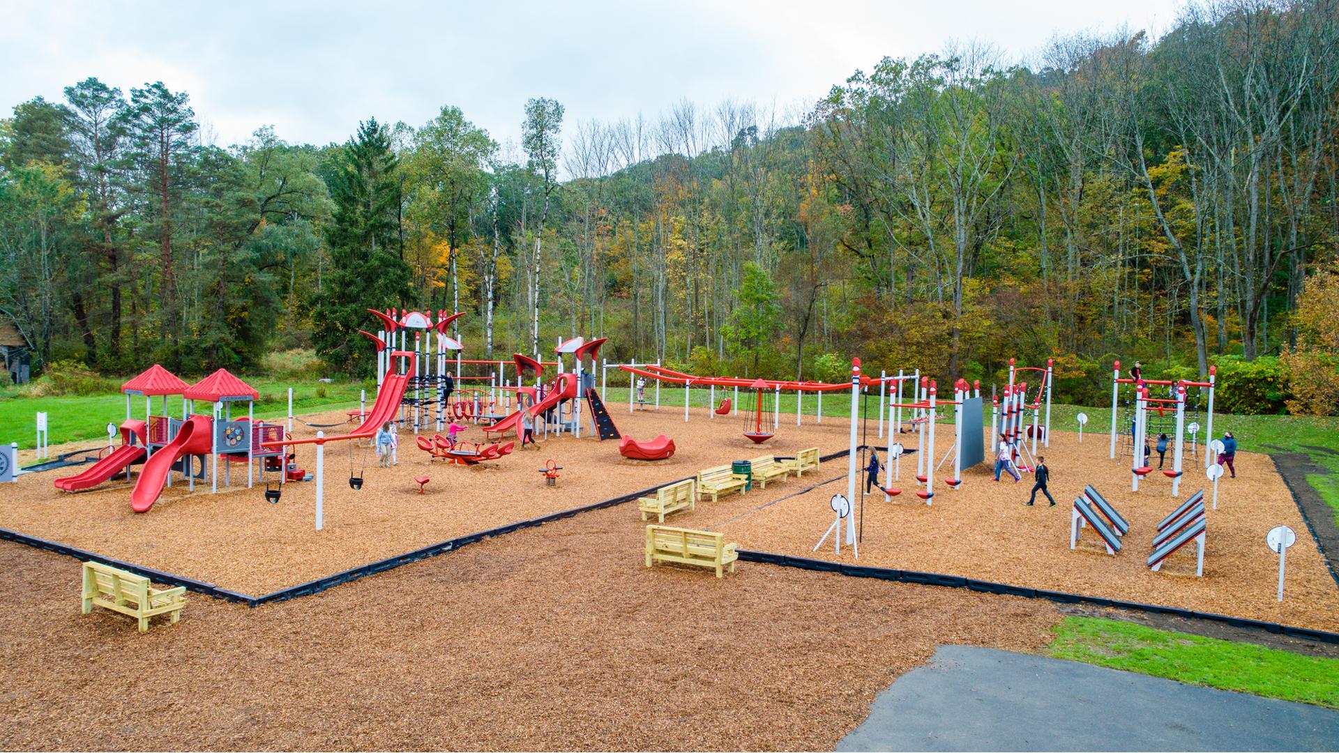 Highland Avenue Park Adult Fitness Obstacle and Playground