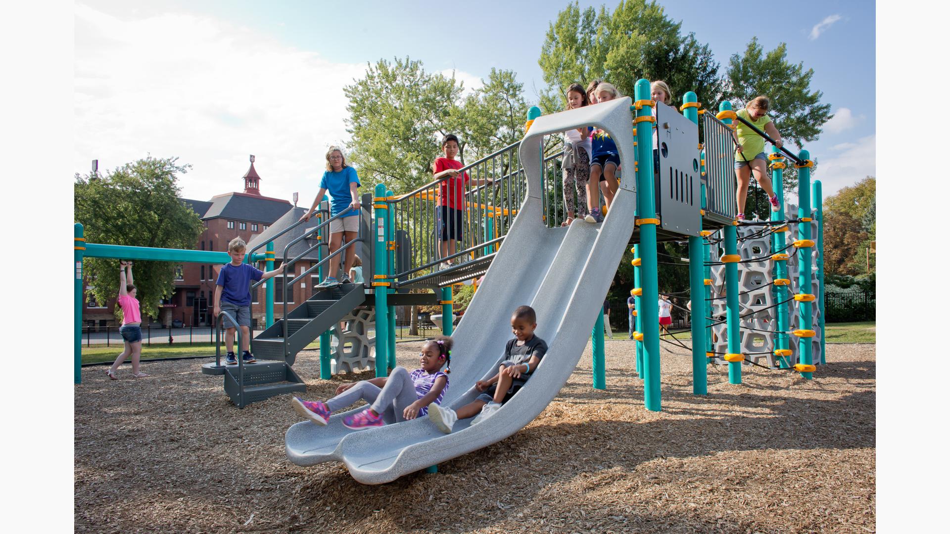 Double Swoosh Slide - Steep & Safe - Landscape Structures